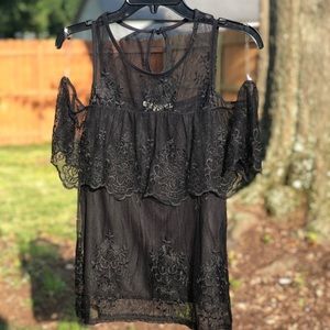 Francesca’s Black Lace shirt